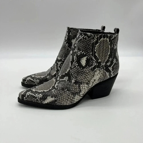Sam Edelman Leather Snake Python Print Petty Ankle Booties Womens Size 6 Western - Picture 1 of 12
